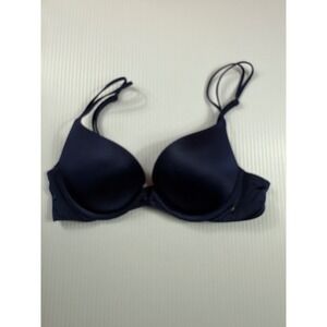 Victorias Secret Very‎ Sexy Push Up Bra Navy Blue Lined Adjustable Straps 32B